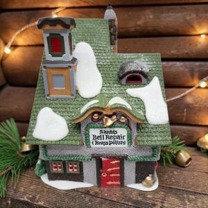 Dept 56 North Pole Series Santas Bell Repair Shop Hand Painted Porcelain VTG 96